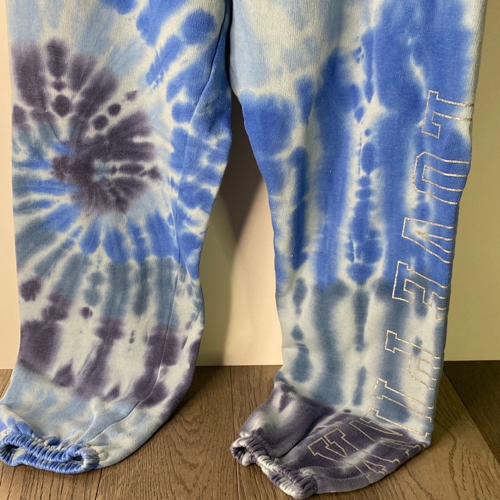 Victoria's Secret Tie-Dye Sweat Pants Joggers Blue Purple M - Picture 3 of 7